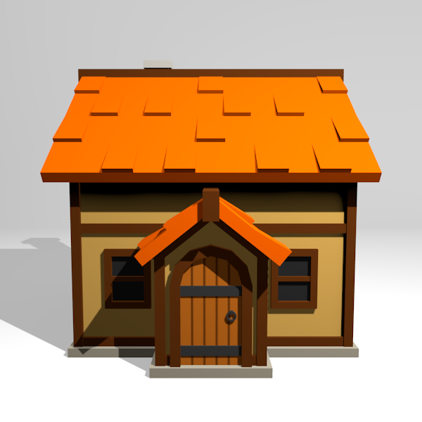 オレンジ色の屋根の家 立体屋さん